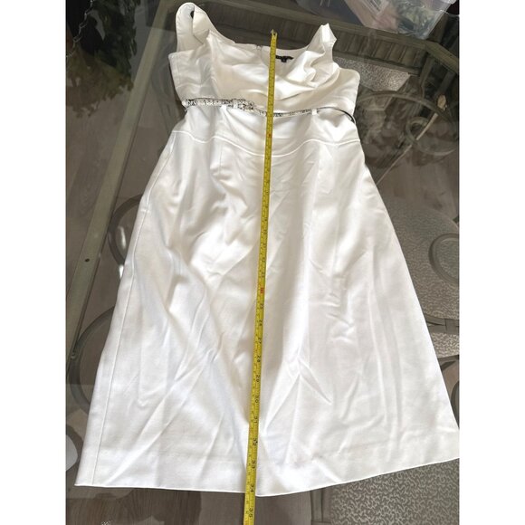 Antonio Melani White Sleeveless Midi Dress With Snake Print Belt Size 6 - Picture 7 of 7